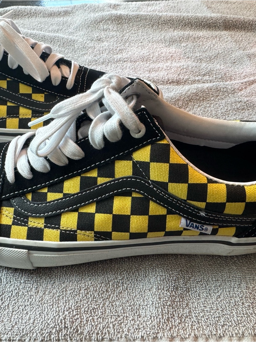 Vans Old Skool Checkerboard Sneakers - Yellow & Black